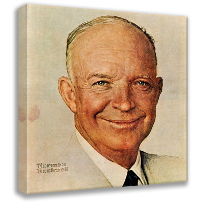 «Dwight D. Eisenhower» par Norman Rockwell, toile tendue avec châssis