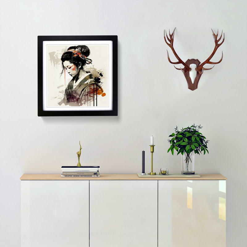 Single Picture Frame Print on Wood, Black