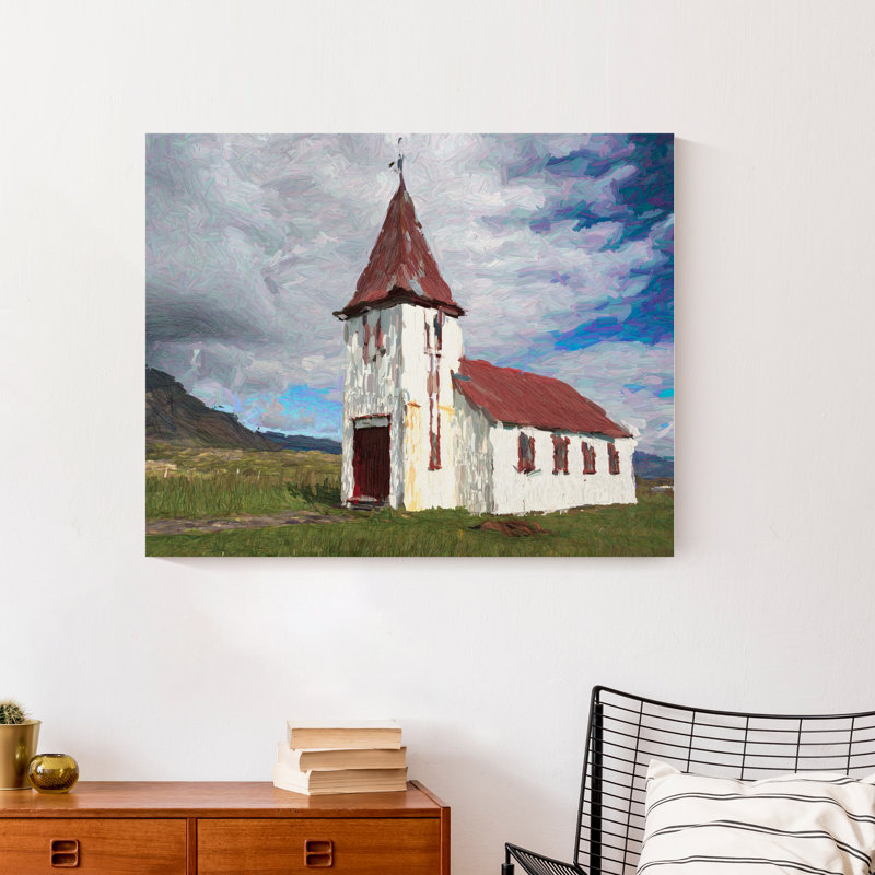 Paysage église, reproduction d’art sur toile tendue