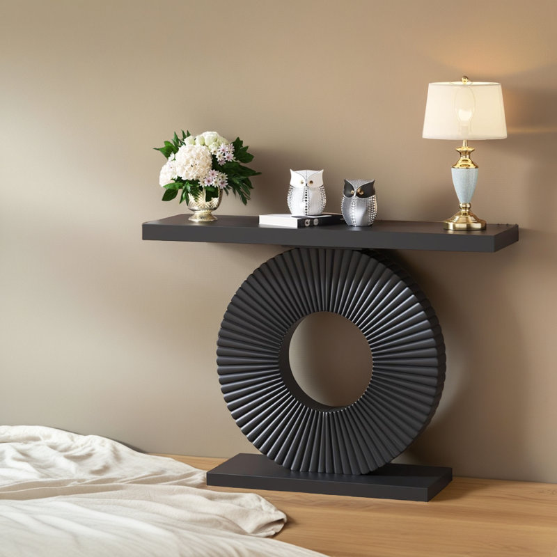 Console moderne 40 "- Base géométrique sculpturale, Noir