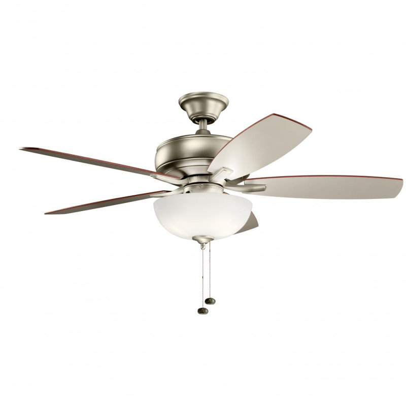 52'' Ceiling Fan with Light Kit, Brushed Nickel
