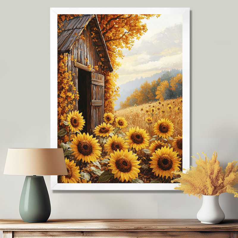 Dorianne - Floral Wall Art, 32" H x 24" W, Single Picture Framed Print, White