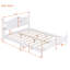 Structure de lit plateforme en bois de style rétro avec support en lattes de bois, aucun sommier requis, assemblage facile-549280841-549280840