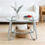 Table basse en verre trempé à double couche avec structure en métal, taille 31,5 * 31,5 * 17,7 pouces, ajoutant une touche d'élégance à votre salon-631285997