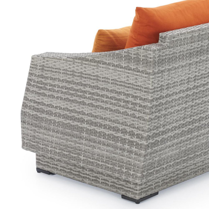 Ensemble de conversation modulaire avec coussins Sunbrella Fionnula, Tissage uni Sunbrella® palette Cayenne