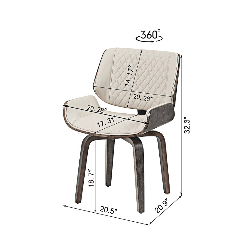 Chaise d'appoint rembourrée pivotante (ensemble de 2)