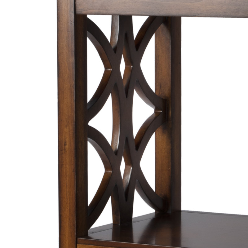 Lorena 30"W 3- Tier Etagere Bookcase with Storage Drawer, Light Cherry