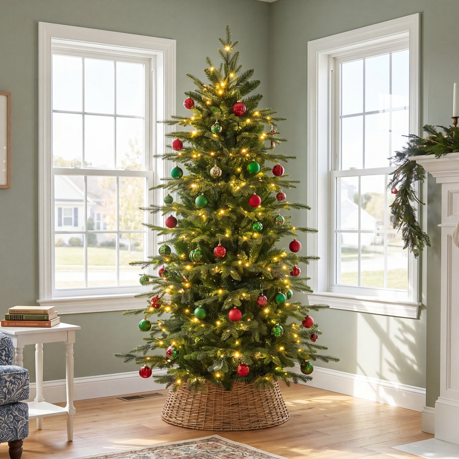 Courter Pre-Lit Pine Christmas Tree, 6'