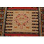 Tapis rouge / beige / brun en laine fabriqué à la main Kilim