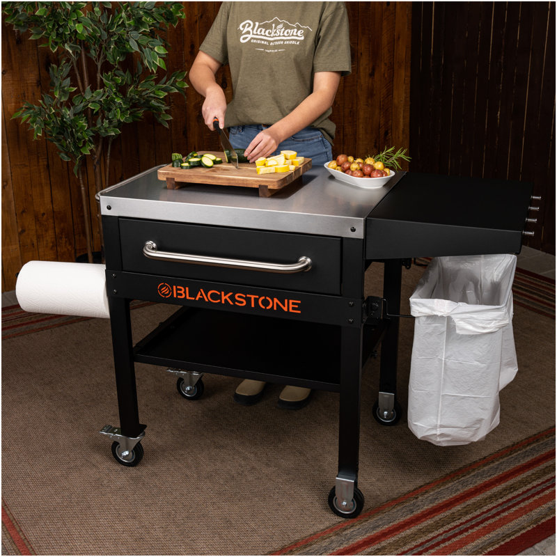 Blackstone Original 28" Prep Table Cart with Drawer and Side Shelf