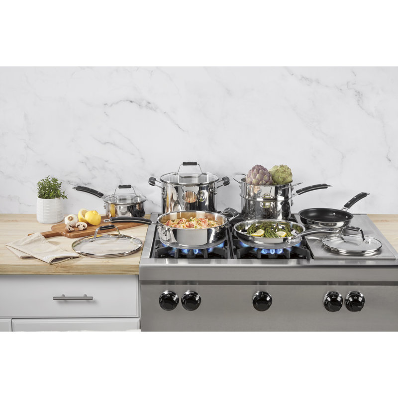Heritage Stainless Steel 11-Piece Non-Stick Cookware Set