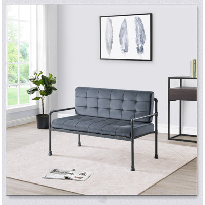 Industrial-Style Loveseat With Loose Back And Memory Foam Cushions For Comfort And Customization