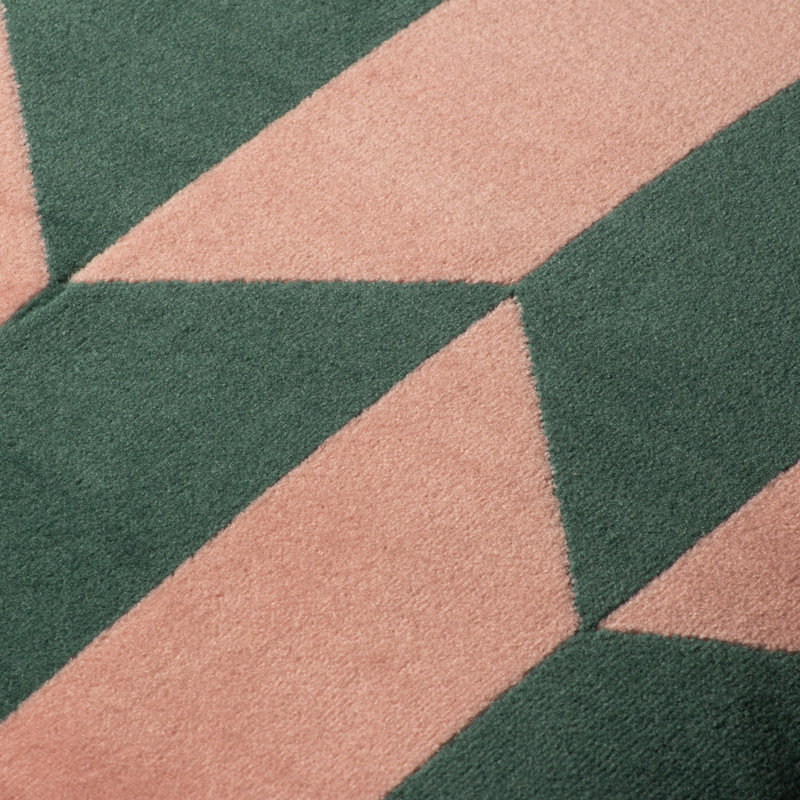 Kalho Geometric Square Throw Pillow Cover, Pink/Green