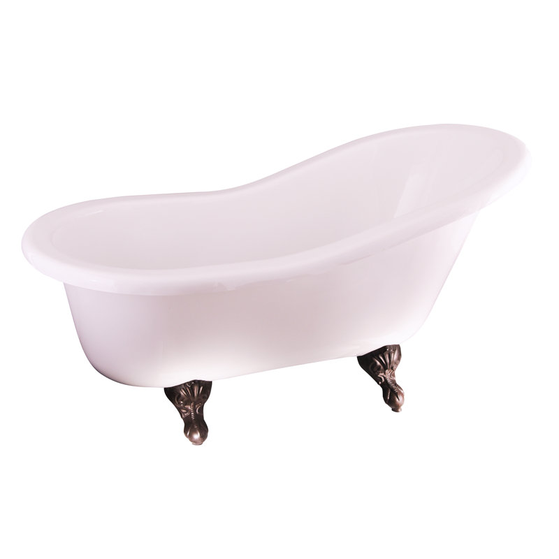 Fillmore 60'' x 30'' Soaking Acrylic Bathtub, Oil Rubbed Bronze, White