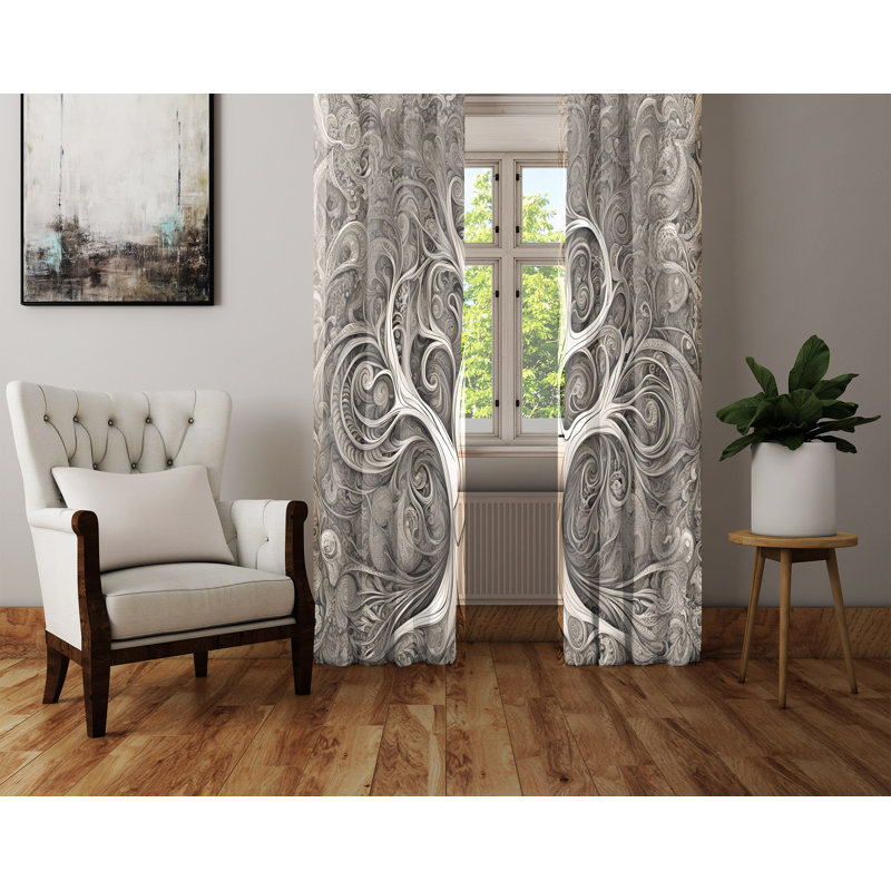 Paire de rideaux semi-transparents en polyester Arethia, L 40 po x L 52 po
