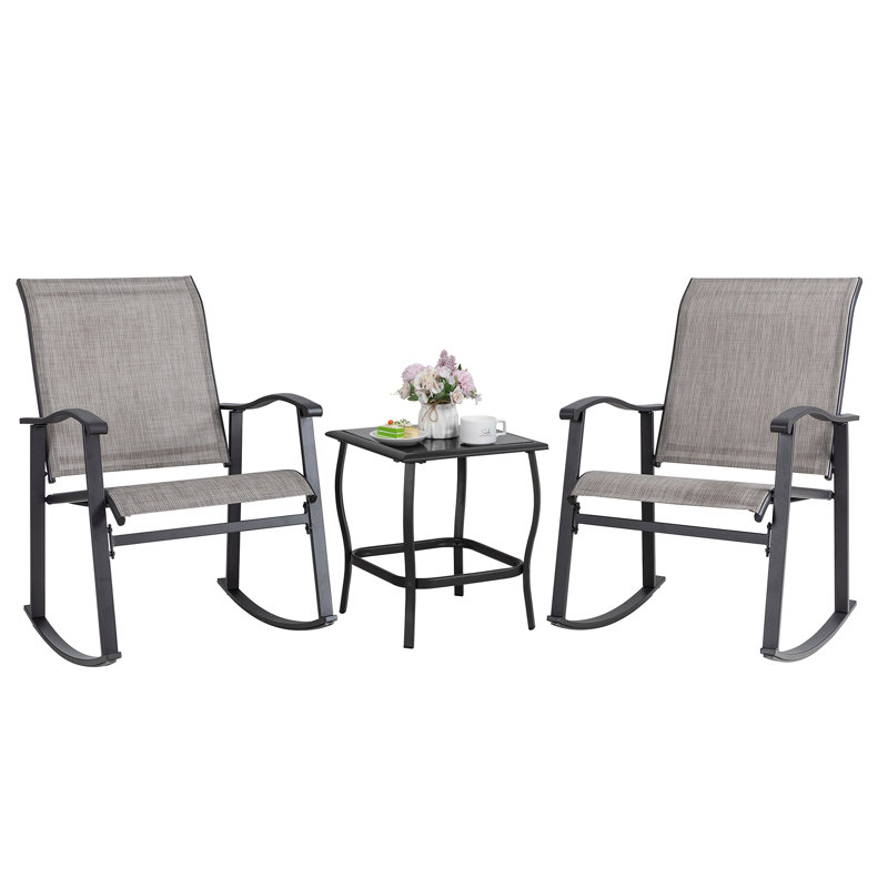 Ensemble de patio à bascule pour 2 personnes Armyn, Gris