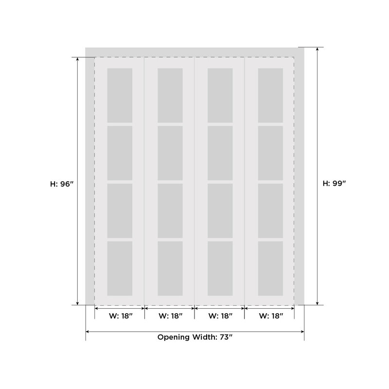 Porte standard à panneaux en bois massif, 72 po x 96 po