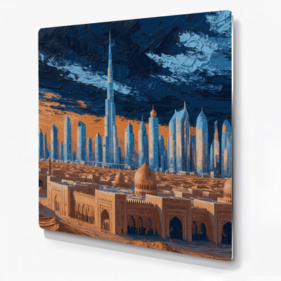 Cities Riyadh Saudi Arabia Blue Metal Wall Art