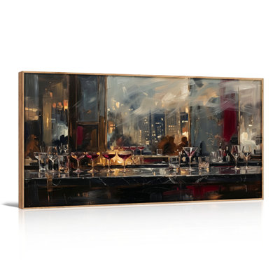 Scène de bar, reproduction d'art sur toile, ensemble de 1