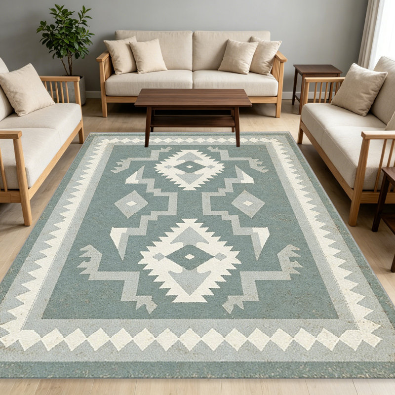 Sage Rug   area rugs for Living Room, Soft and Comfortable, Suitable for all seasons, easy to maintain, machine washable Indoor floor mat, Under Table Farmhouse suitable for Bedroom, Dining Room, Study,  Balcony, Home Decor Patio