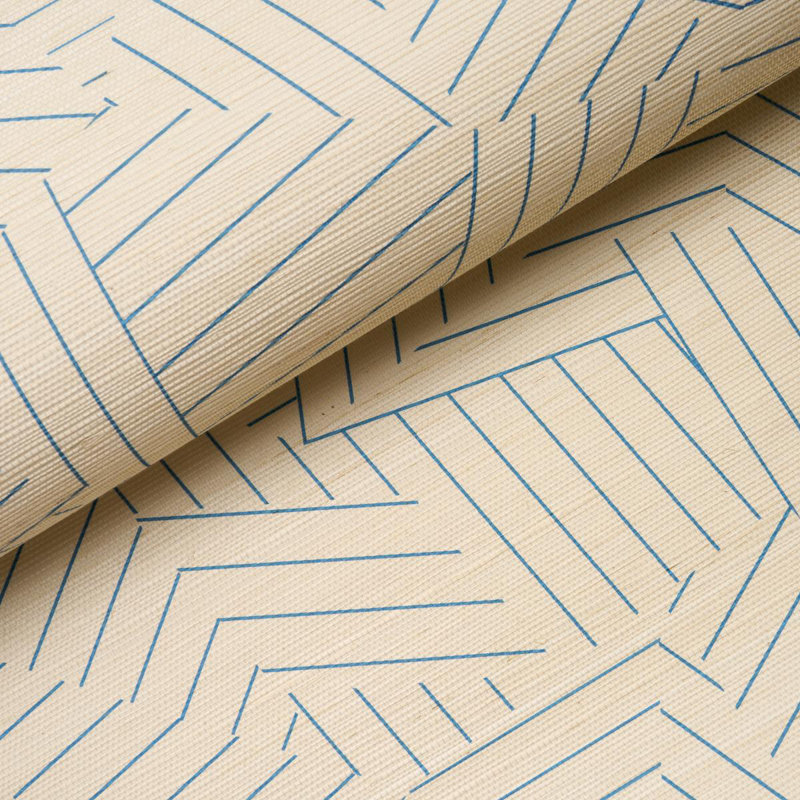 Papier peint Schumacher X Miles Redd, Cobalt; cobalt