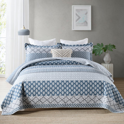 DDUOXIN 100% Cotton 98×90 inch Quilt Sets - 1 Quilt with 2 Pillow Shams