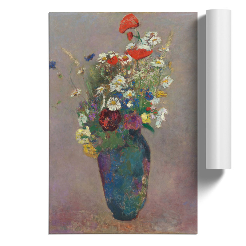 Vase Of Flowers Vol.8 by Odilon Redon - No Frame Painting, 59cm H x 42cm W x 0.1cm D