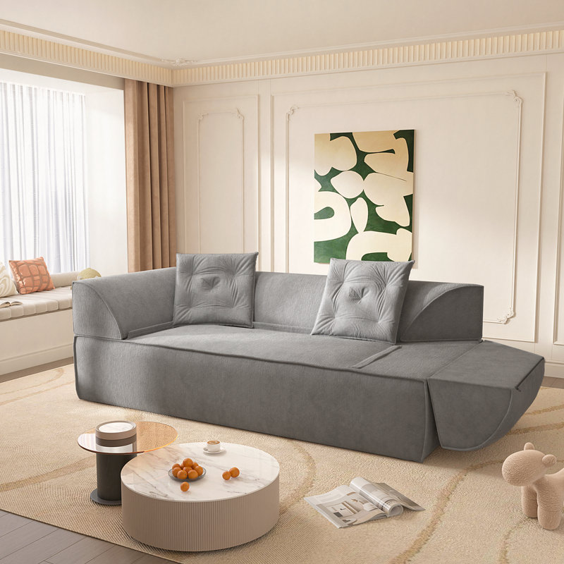 Canapé-lit en chenille de 79,5 po, Gris