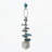 15x29.5" Blue and White Agate Slice Table Lamp with Marble Base