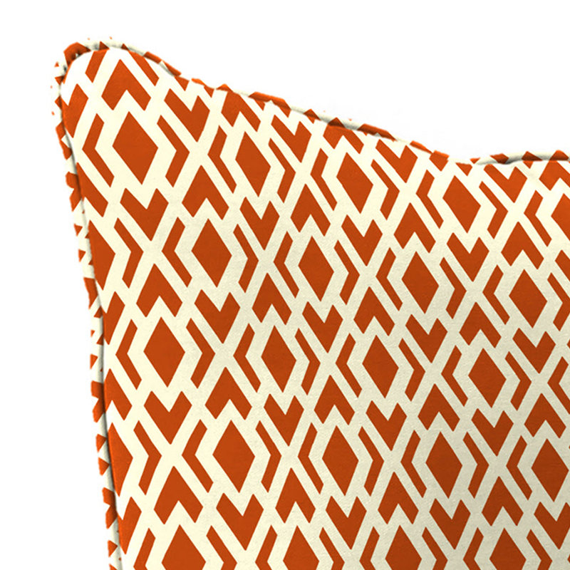 24" x 46.5" Bryann Outdoor Deep Seat Chair Cushion Set with Welt, Orange/White