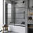 Elan 56-60" W x 66" H Sliding Frameless Tub Door with 3/8" Striped Clear Glass
