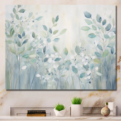 «Blue Botanical Rhythms IV - Abstract Botanicals», reproduction d'art sur toile