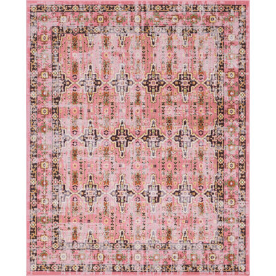 Tapis géométrique rose