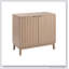 Élégante armoire de rangement en bois à 2 portes avec portes cannelées et poignées en laiton pour une vie organisée-603601376