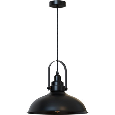 1 - Light Black Bowl Pendant