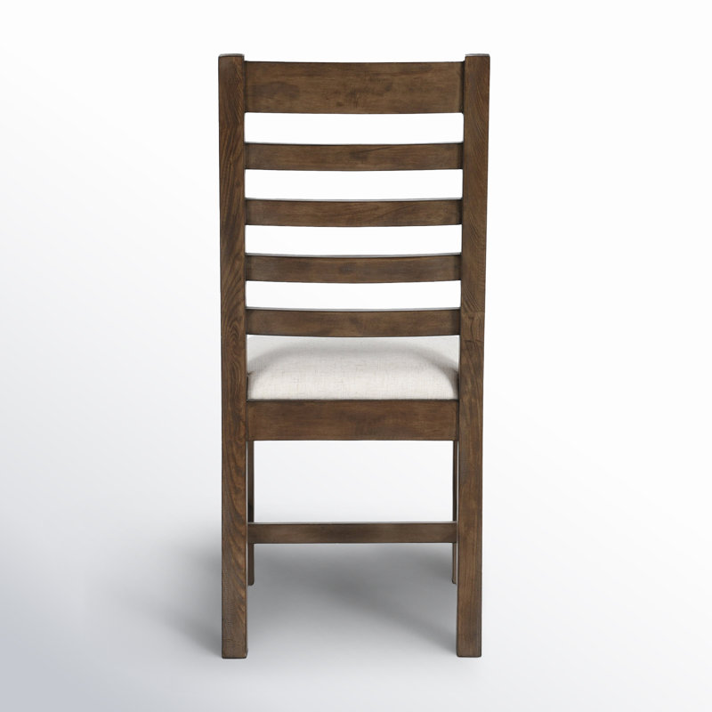 Ladder Back Side Chair in Gray/Beige