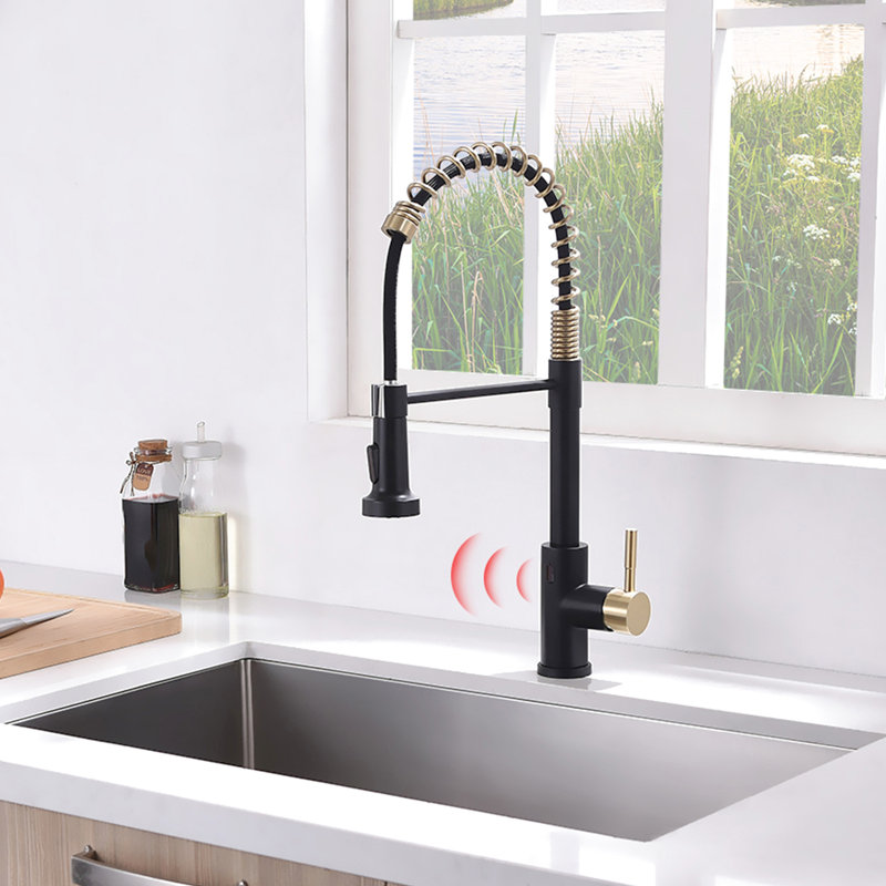 Hands Automatic Kitchen Tap, Brushed Nickel, Contemporary Captivation, Motion Sensor, Ceramic Filler, Brass Touchless Sink Faucet, Glamour, Single Handle,