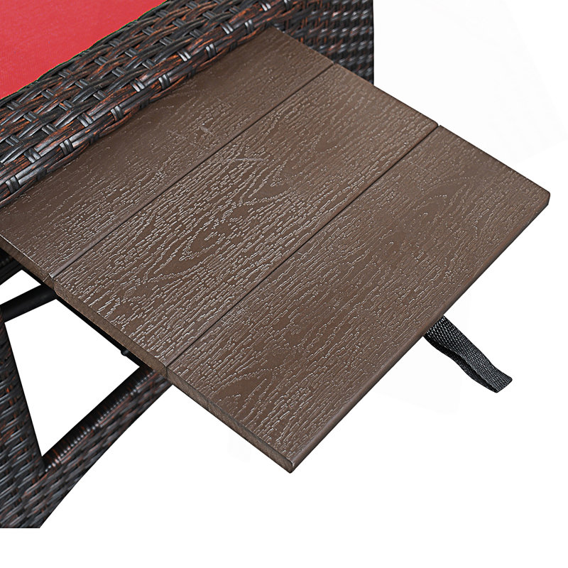 Fauteuil inclinable d'extérieur, fauteuil inclinable réglable, Rouge
