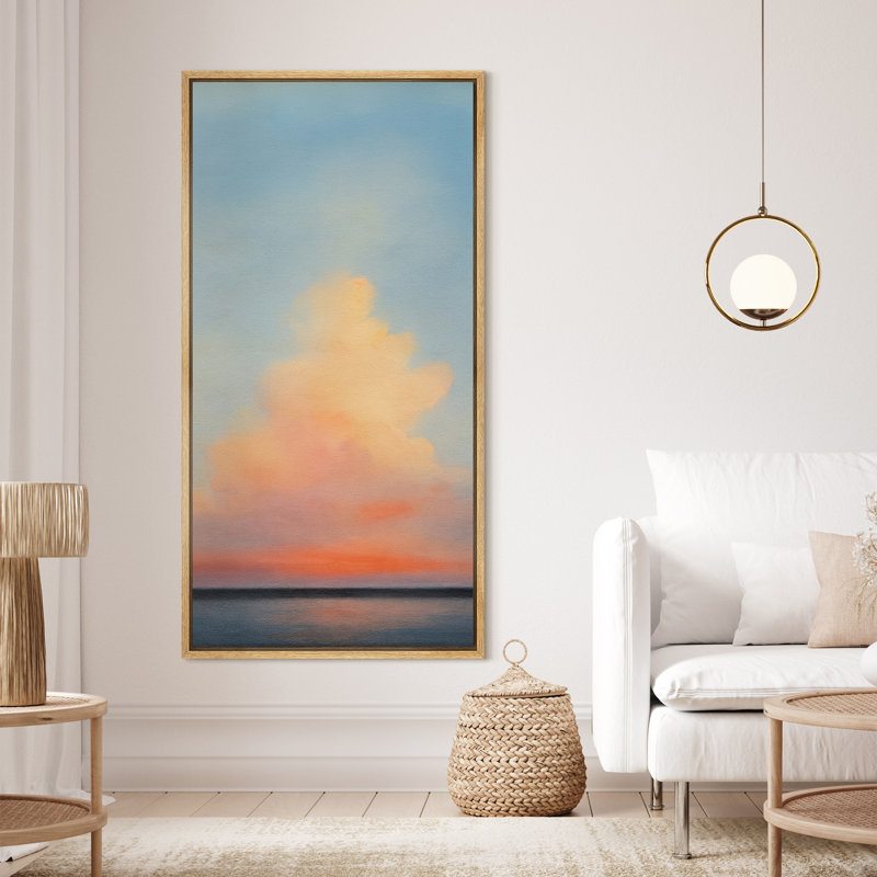 «Cloud Sky», impression sur toile encadrée - Paysage de plage pour décoration murale moderne, Naturel, H 60 po x l 30 po