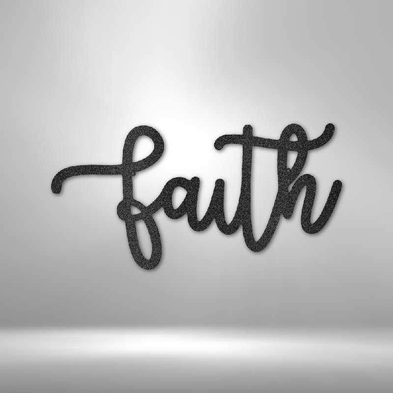 Scripture Walls Scripture Walls Faith Script Plaque en acier découpée au laser thermolaquée pour la maison et le bureau Décoration murale en métal de différentes tailles et couleurs