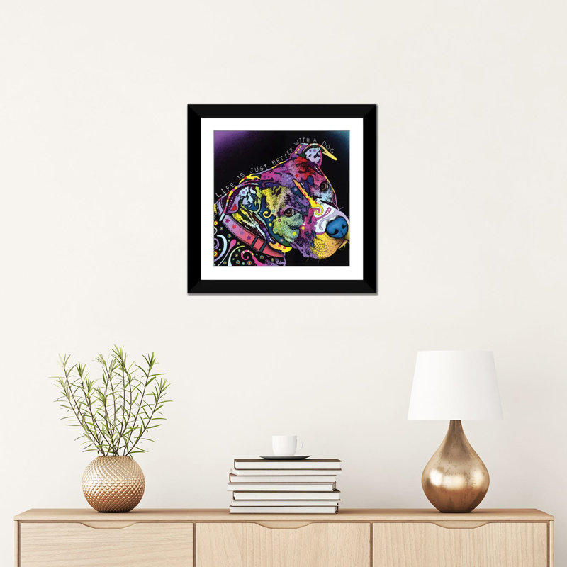 « life is juste meilleur », reproduction d’impression sur toile tendue Dean Russo, H 24 po x l 24 po x P 1 po, Blanc