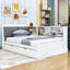 Lit plateforme en bois avec lit gigogne simple, tablettes de rangement et tête de lit-1834513659-1834513656