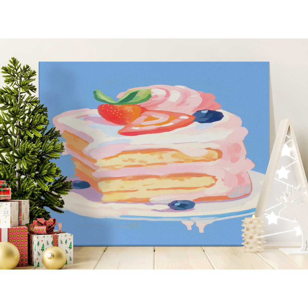 Whimsical Strawberry Cake Wall Art