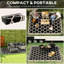 Reversible Deck Mat, 9' X 12', Waterproof Outdoor Camping Rug With Carry Bag, For Backyard, Picnic, Beach, Black And Beige Carpet, Deck,