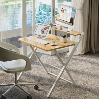 Bureau pliant sans montage, bureau d'ordinateur robuste pour petits espaces