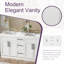 Contemporary 59.3 Inch Double Sink Bathroom Vanity With Smc Top, Mdf Cabinet, Solid Wood Frame, Soft Close Doors-371064763