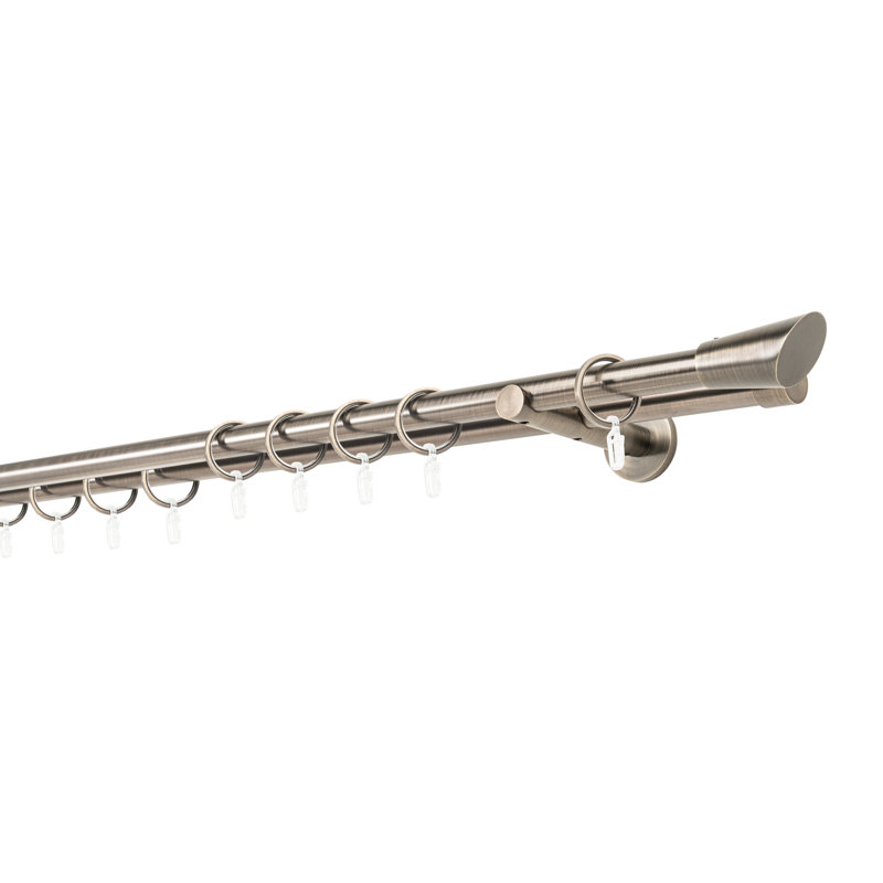 Curtain rod made to measure 20mm, 2cm H x 280cm W x 12cm D, Burnished