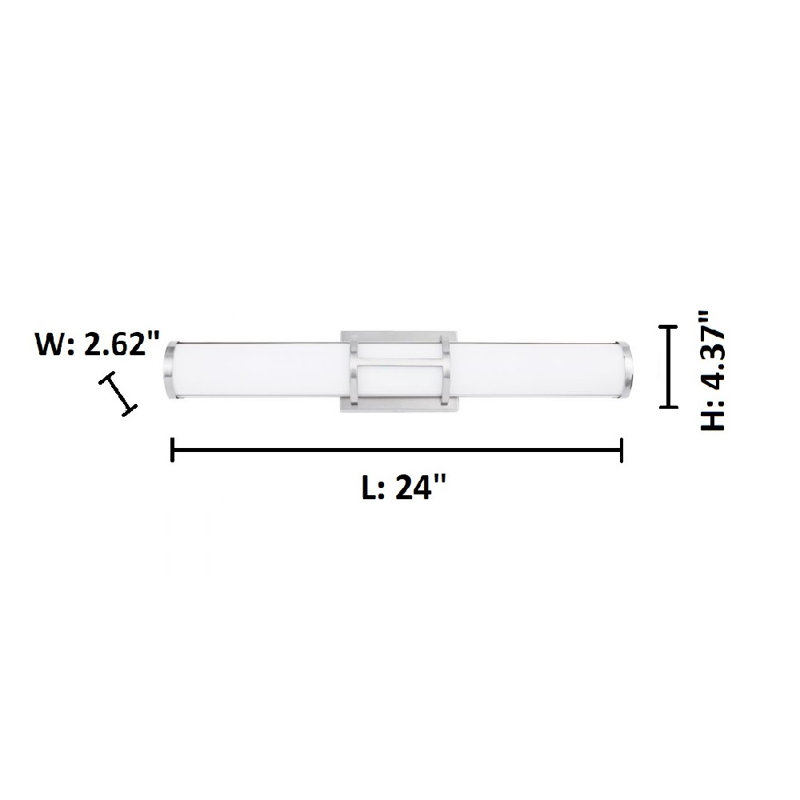 Caolin Dimmable LED Bath Sconce, Chrome, 26W LED