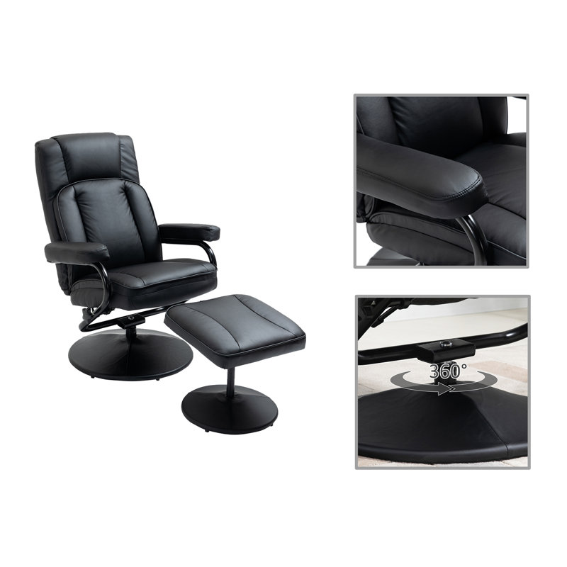 Tabious Upholstered Swivel Accent Chair with Ottoman