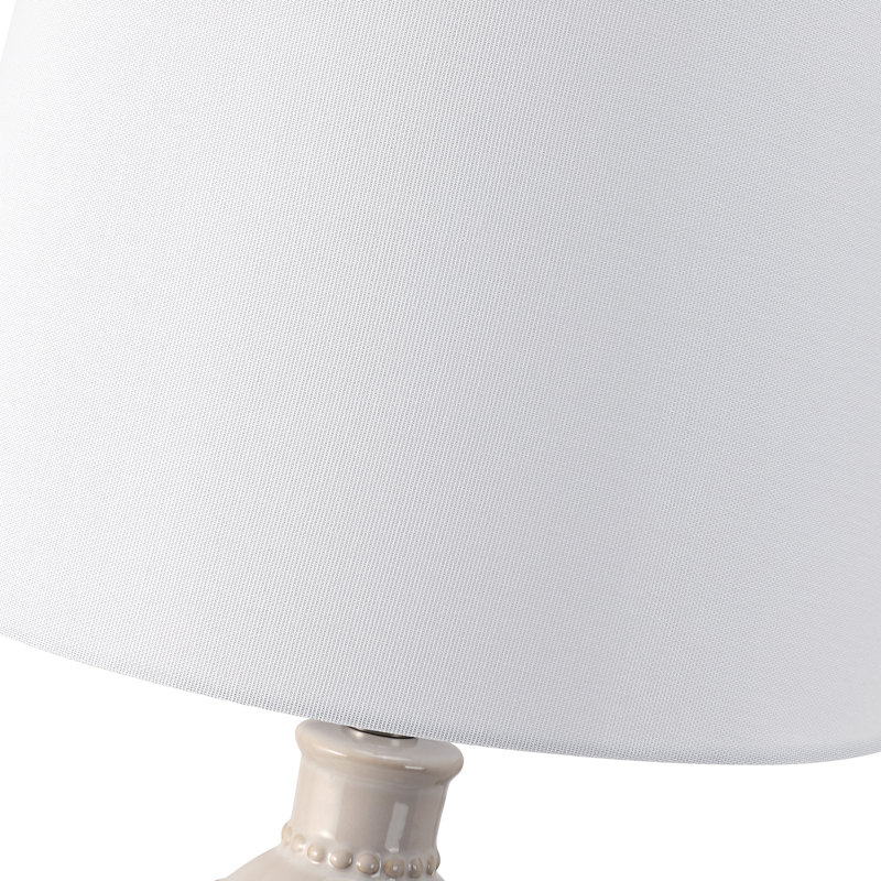 Ensemble de 2 lampes de table en céramique blanches à 3 voies